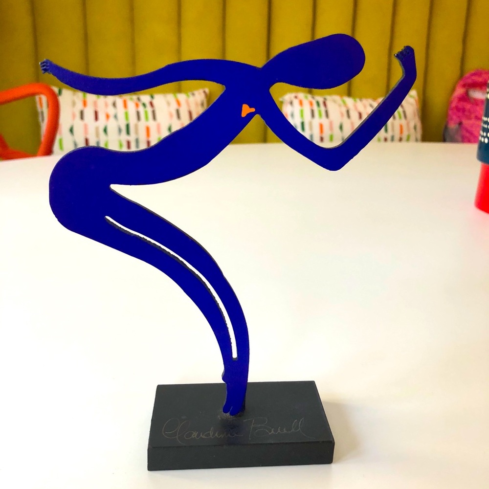 Claudine Buell painted steel sculpture